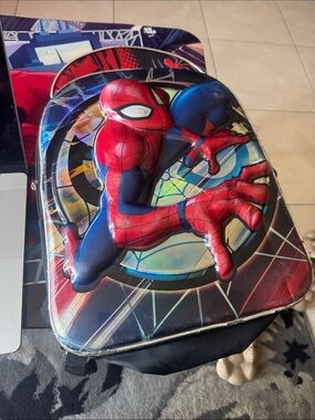 Spider-Man 3D Bubble Front Kids Backpack - Red & Blue